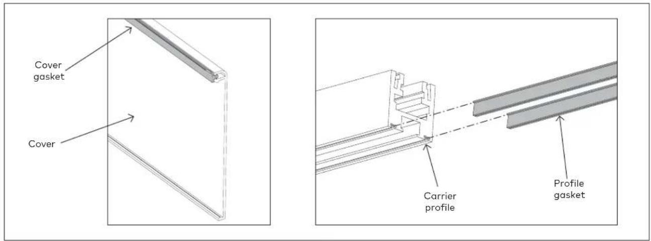 Dormakaba HSW-ES - Install top cover and carrier profile gaskets - 1