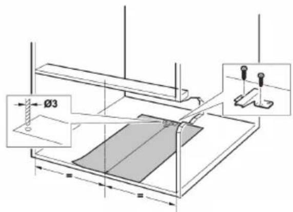 Technical diagram showing mechanical assembly with dimension annotations and component labels
