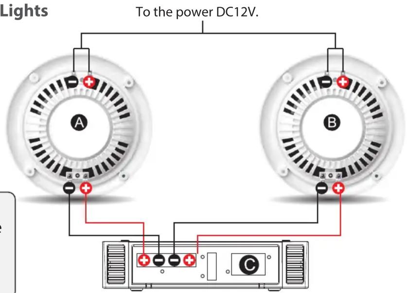 Lights To the power DC12V. A B