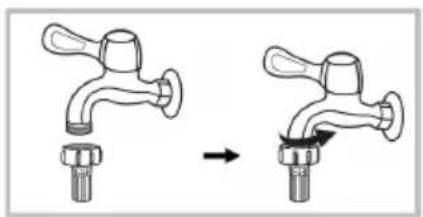 Seiki SC-1070AU9FLCO - CONNECTION BETWEEN SCREW TAP AND INLET HOSE. - 1