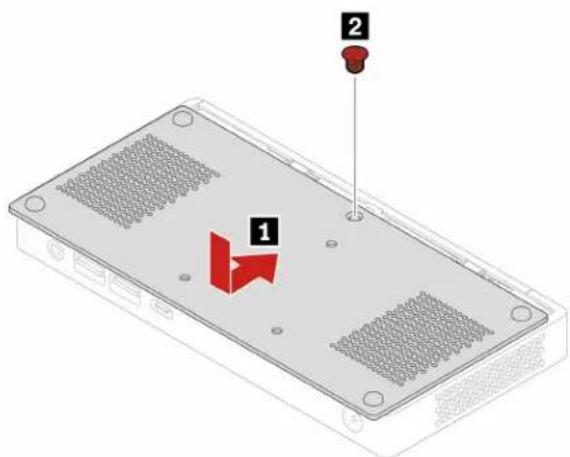 Diagram of a device casing with labeled components and red directional arrow indicating flow or movement