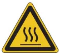 Yellow triangular warning sign with black smoke symbol and horizontal line, indicating emergency or hazardous hazard