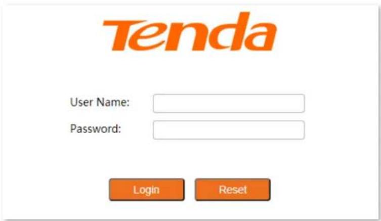 Tenda User Name: Password: Login Reset