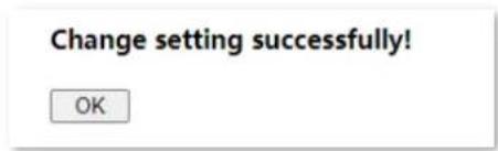Change setting successfully! OK