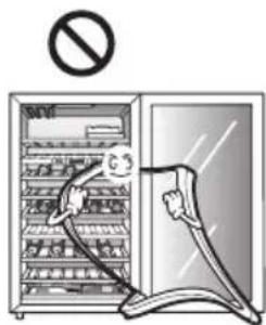 Diagram showing a hand inserting a plug into an air conditioner unit with a no-smoking symbol above