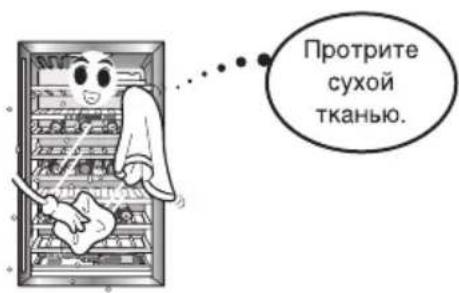 Протрите сухой тканью.