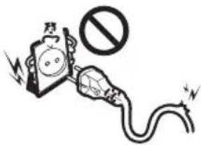 Safety warning illustration showing a person using a plug to prevent a no-smoking symbol