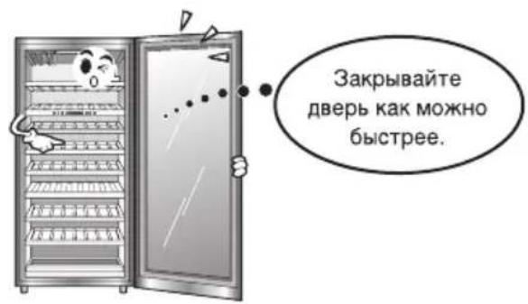 Закрывайте дверь как можно быстрее.