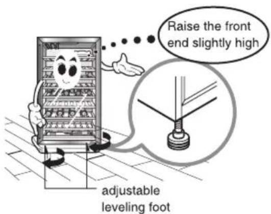 Raise the front end slightly high adjustable leveling foot