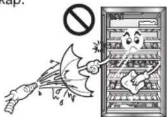 Cartoon illustration showing a person breaking through an air mask while using a device, with a prohibition sign above.