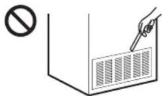 Diagram showing a hand holding a pen over a grid of bars, with a prohibition symbol nearby.