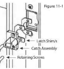 Figure 11-1 Latch Shim/s Catch Assembly Retaining Screws