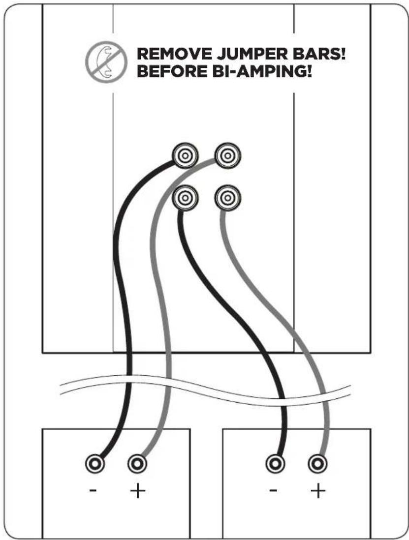 REMOVE JUMPER BARS! BEFORE BI-AMPING!