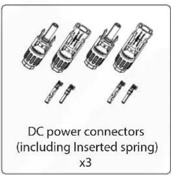DC power connectors (including Inserted spring) x3