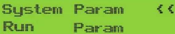 System Param << Run Param