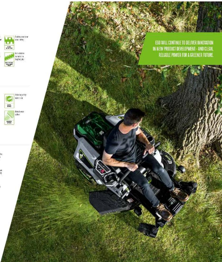 EGO WILL CONTINUE TO DELIVER INNOVATION IN NEW PRODUCT DEVELOPMENT - AND CLEAN, RELIABLE POWER FOR A GREENER FUTURE.