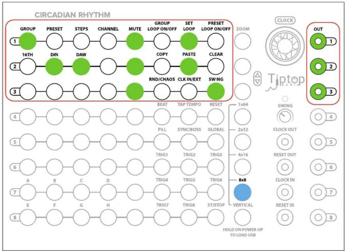 Tiptop Audio Circadian Rhythms - Quickstart Tutorial 4: Looping Presets and Groups for More Complex Patterns - 2