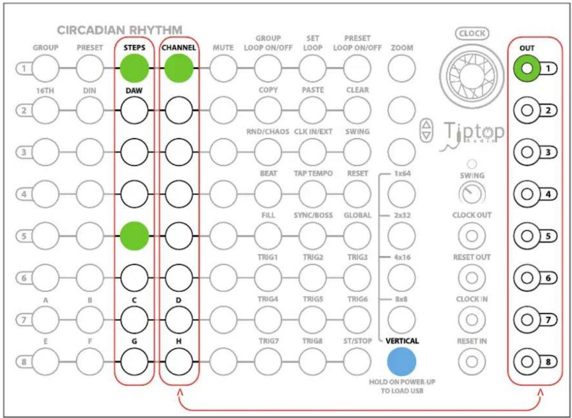 Tiptop Audio Circadian Rhythms - Quickstart Tutorial 1: Vertical View Basics - 3