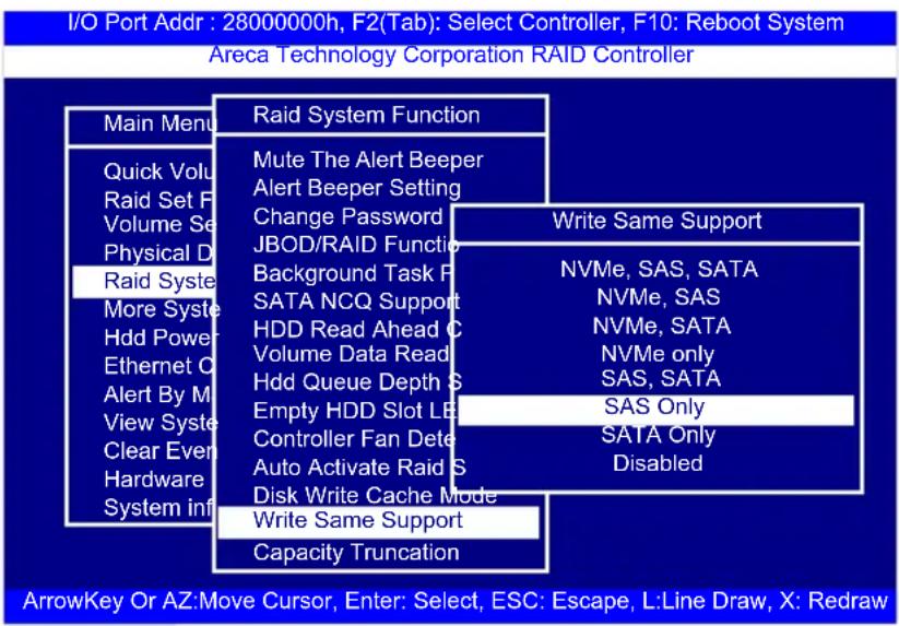 I/O Port Addr : 28000000h, F2(Tab): Select Controller, F10: Reboot System Areca Technology Corporation RAID Controller Main Menu Quick Volu Raid Set F Volume Se Physical D Raid Syste More Syste Hdd Power Ethernet O Alert By M View Syste Clear Even Hardware System inf Raid System Function Mute The Al…