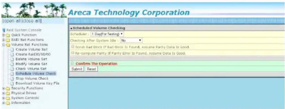 Areca Technology Corporation [open all | close all] Raid System Console Quick Function RAID Set Functions Volume Set Functions Create Volume Set Create Raid30/50/60 Delete Volume Set Modify Volume Set Check Volume Set Schedule Volume Check Stop Volume Check Download Volume Key File Security Function…