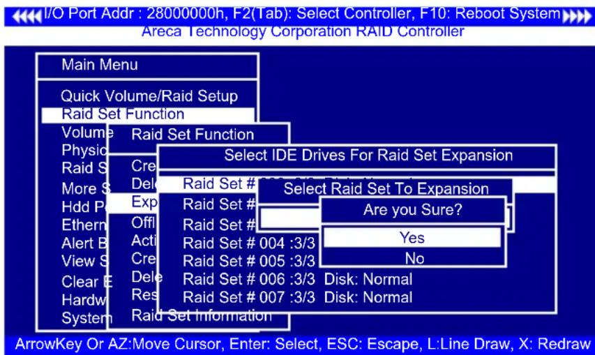 I/O Port Addr : 2800000h, F2(Tab): Select Controller, F10: Reboot System Areca Technology Corporation RAID Controller Main Menu Quick Volume/Raid Setup Raid Set Function Volume Raid Set Function Physio Raid Set Function More S Del Hdd P Exp Ethernet Off Alert B Acti View S Cre Clear E Dele Hardw Res…