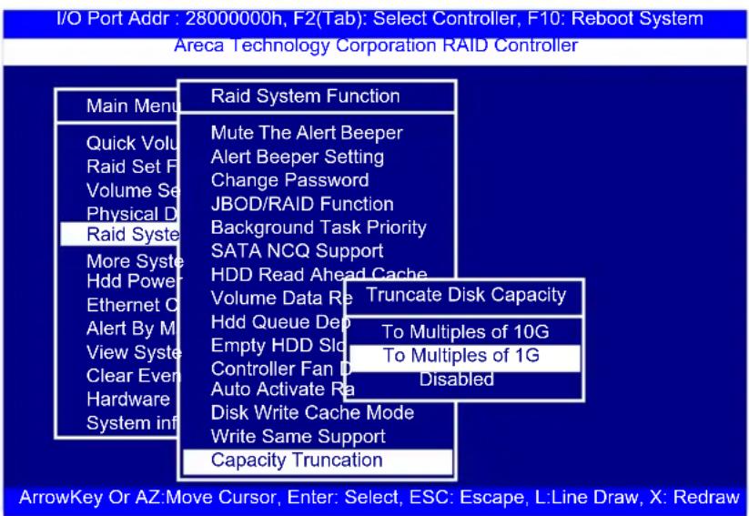 I/O Port Addr : 28000000h, F2(Tab): Select Controller, F10: Reboot System Areca Technology Corporation RAID Controller Main Menu Quick Volu Raid Set F Volume Se Physical D Raid Syste More Syste Hdd Power Ethernet O Alert By M View Syste Clear Even Hardware System inf Raid System Function Mute The Al…