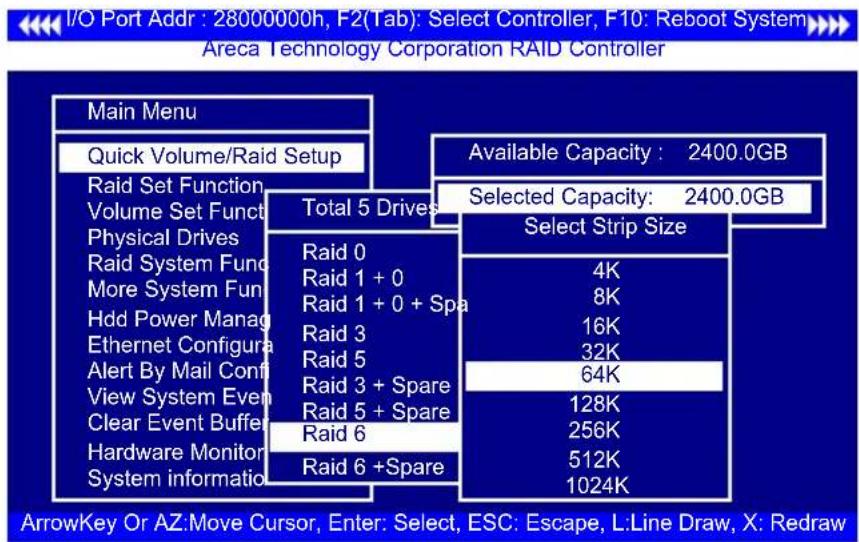 I/O Port Addr : 28000000h, F2(Tab) : Select Controller, F10 : Reboot System Areca Technology Corporation RAID Controller Main Menu Quick Volume/Raid Setup Raid Set Function Volume Set Funct Physical Drives Raid System Funct More System Funct Hdd Power Manag Ethernet Configura Alert By Mail Conf View…