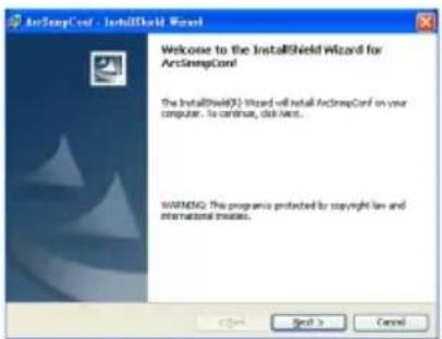 InstallShield Wizard Welcome to the InstallShield Wizard for ArcSweepCard The InstallShield(X) Wizard will install ArcSweepCard on your computer. To continue, click next. WARNING: This program is protected by copyright law and information rights.