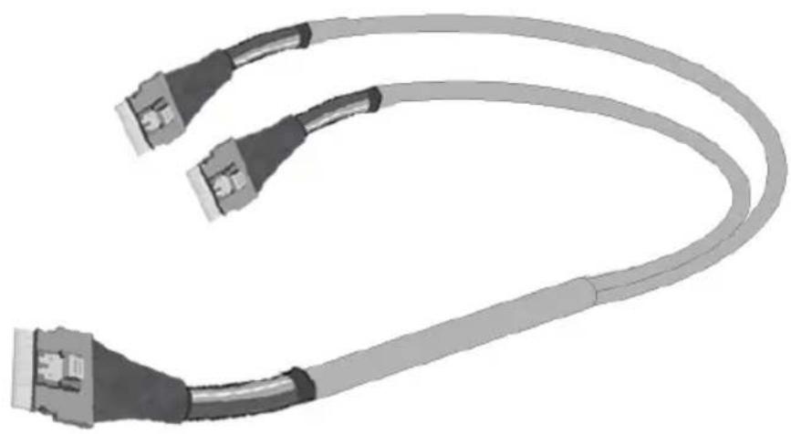 Coiled broadband cable with two connectors (no text or symbols visible)