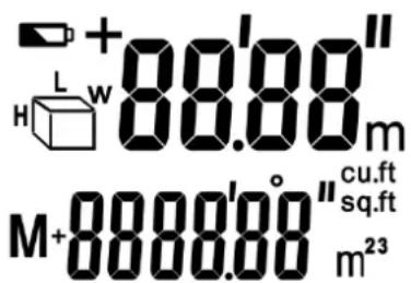 +88.08" L W H M+8888.08" cu.ft sq.ft m²³