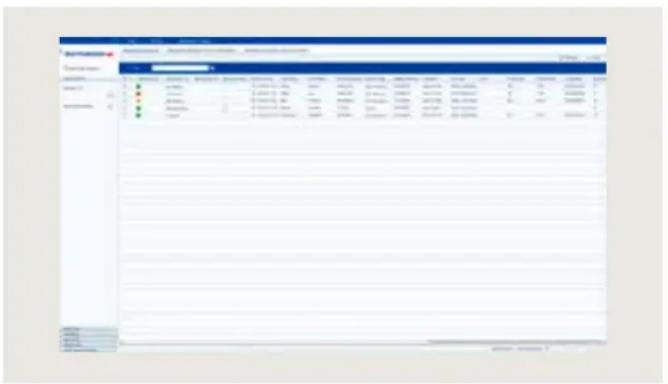 Screenshot of a software interface displaying a data table with columns, rows, and columns, likely from an older system or application.