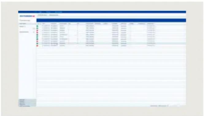 Screenshot of a software interface showing a data table with columns for categories and values, likely from an older system or application.