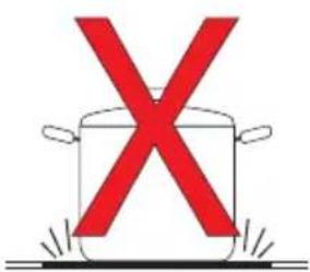 Illustration of a cooking pot with red X symbol indicating prohibition or resistance