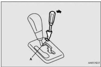 MITSUBISHI Mirage (2021) - When the selector lever cannot be shifted from the "P" (PARK) position - 1