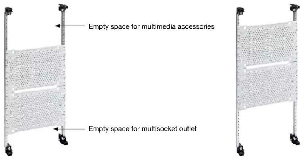 Empty space for multimedia accessories Empty space for multisocket outlet