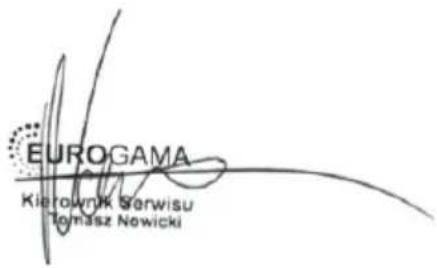 EUROGAMA Kierownik Serwisu Tomasz Nowicki