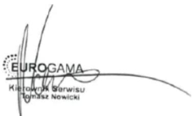 EUROGAMA Kierownik Sarwisu Tomasz Nowicki