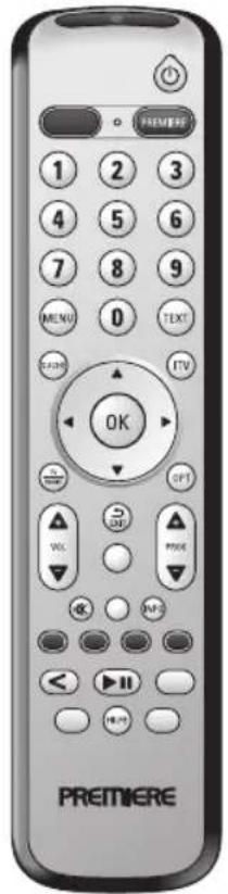 PREMIERE 1 2 3 4 5 6 7 8 9 MENU 0 TEXT CASH TV OK OFF 2 DVD VOL PRICE MP < > + - + - + - + - PREMIERE
