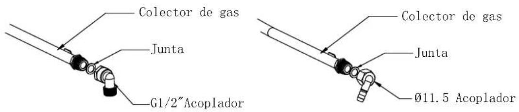Colector de gas Junta G1/2" Acoplador Colector de gas Junta Ø11.5 Acoplador