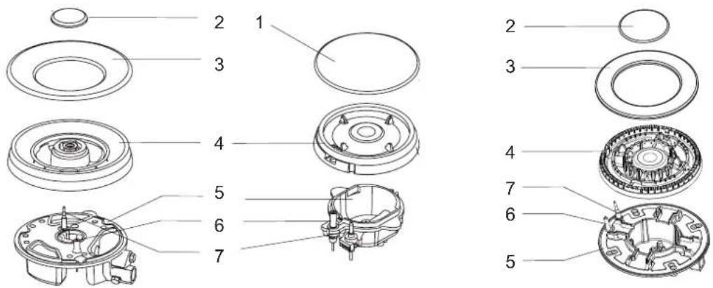 Exploded view diagram of a mechanical assembly with numbered parts for identification