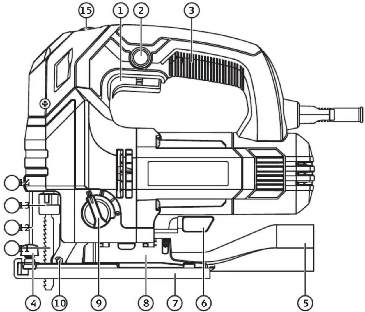 Technical diagram of a mechanical device with numbered parts for identification