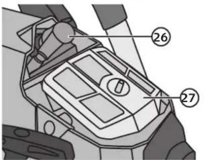 Technical diagram of a car intake manifold with numbered components labeled 26 and 27