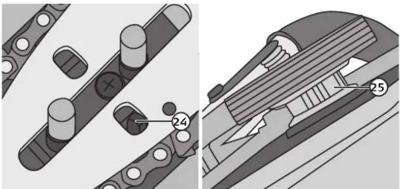 Technical diagram showing mechanical assembly with numbered components, likely from an engineering or manufacturing context.