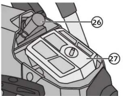 Technical diagram of a vehicle intake manifold with numbered components labeled 26 and 27