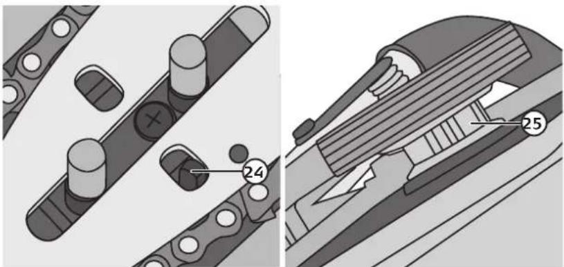 Technical diagram showing mechanical assembly with numbered components, likely from an engineering or manufacturing context.