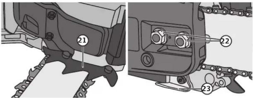 Technical diagram showing mechanical assembly with numbered components, likely for assembly or maintenance instructions.