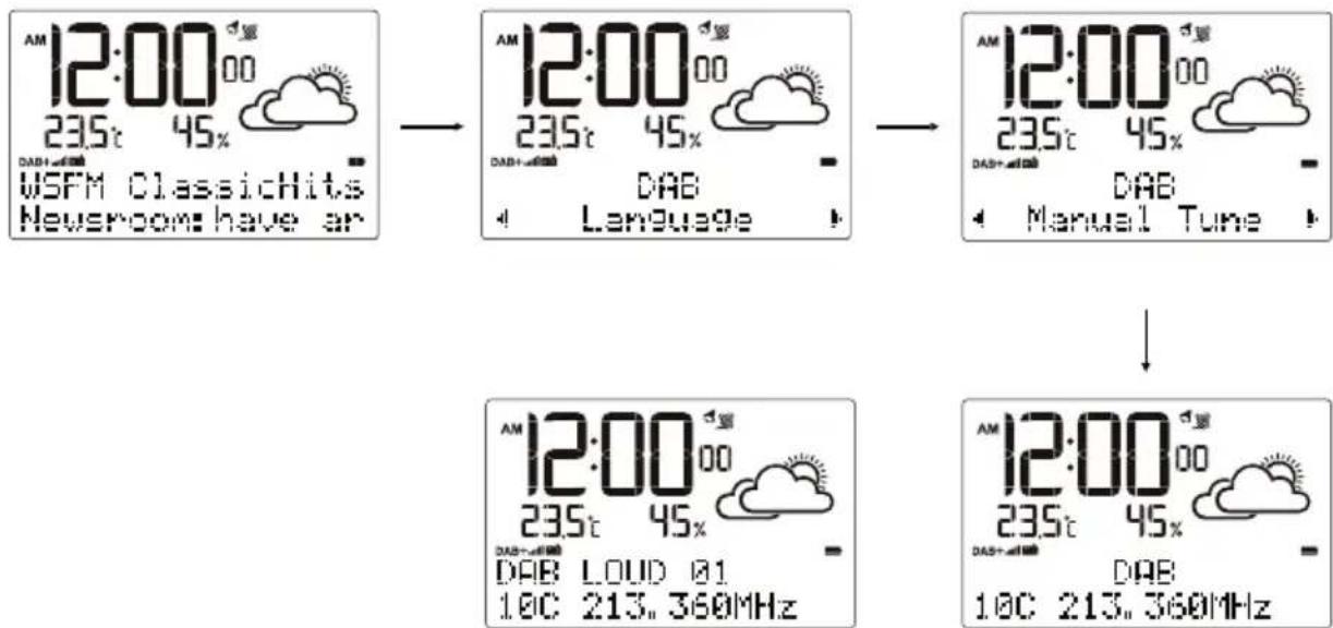 Clas Ohlson C6039 - Menü im DAB-Modus - 1