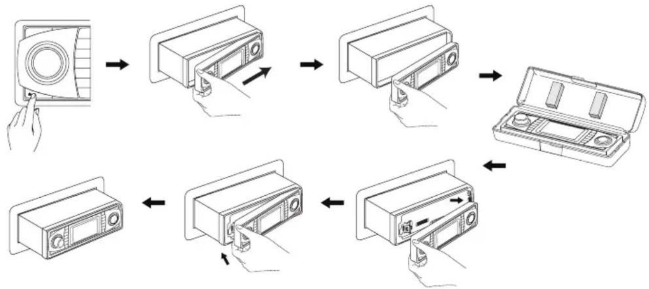 DENVER CAT-130 - FOLDING DOWN AND DETACHING/ATTACHING THE FRONT PANEL - 1