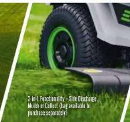 3-in-1 Functionality - Side Discharge, Munch or Diffuse (low available to purchase separately)