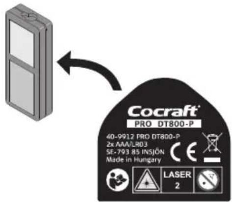 Cocraft® PRO DT800-P 40-9912 PRO DT800-P 2x AMA/LR03 SE-793 85 INSJÖN Made in Hungary LASER 2